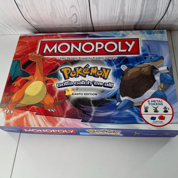 2014 Pokemon Monopoly Board Game Kanto Edition Gotta Catch Em All Complete - Picture 1 of 7